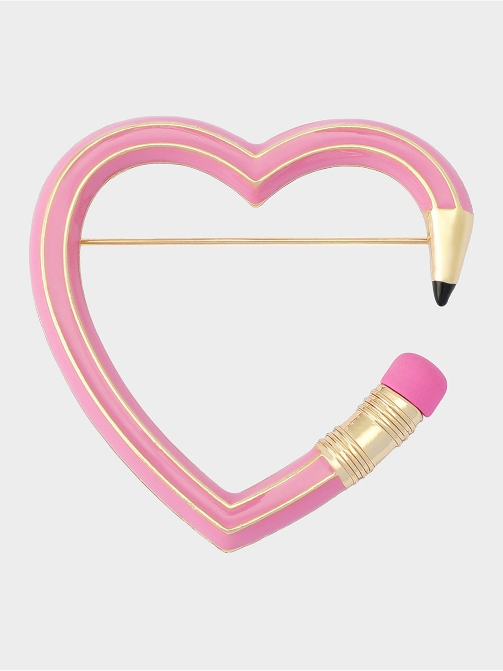 BETSEY JOHNSON Heart Pencil Brooch - Pink